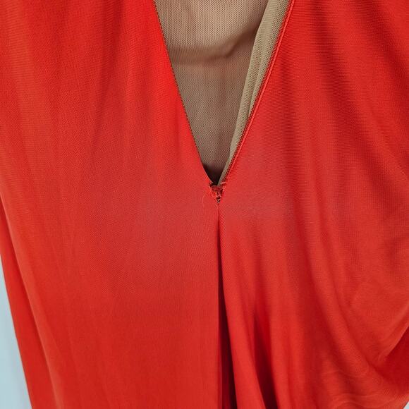 Cinq a Sept Delaney Tangelo Ruched Draped Off the Shoulder Jersey Dress MSRP$425 - Picture 4 of 8